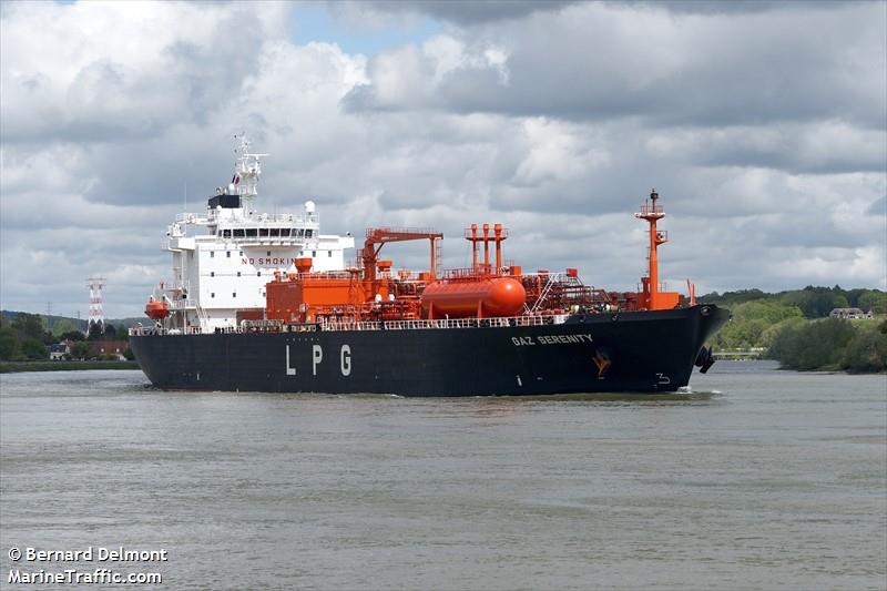 gaz serenity (LPG Tanker) - IMO 9448499, MMSI 372961000, Call Sign 3EZQ7 under the flag of Panama