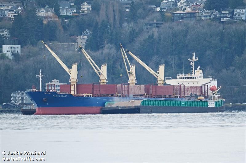 hainan island (Bulk Carrier) - IMO 9300178, MMSI 477133800, Call Sign VRMY3 under the flag of Hong Kong