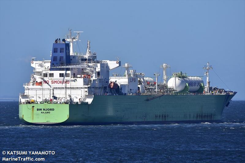 bw njord (LPG Tanker) - IMO 9741827, MMSI 538006840, Call Sign V7RX3 under the flag of Marshall Islands