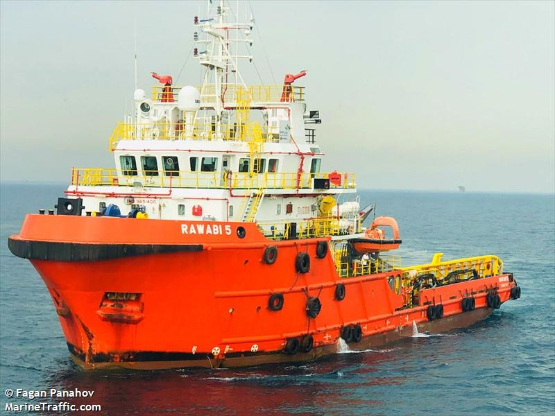 rawabi 5 (Offshore Tug/Supply Ship) - IMO 9651400, MMSI 572473210, Call Sign T2EY4 under the flag of Tuvalu