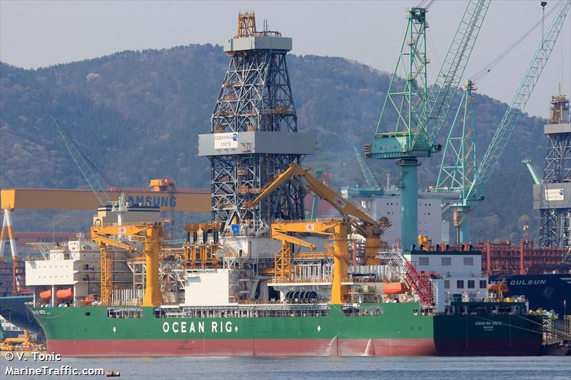 deepwater crete st (Drilling Ship) - IMO 9744350, MMSI 538006623, Call Sign V7PE2 under the flag of Marshall Islands