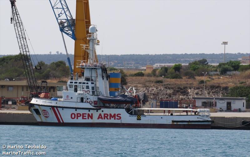open arms (Search & Rescue Vessel) - IMO 7325887, MMSI 224772000, Call Sign EGGX under the flag of Spain