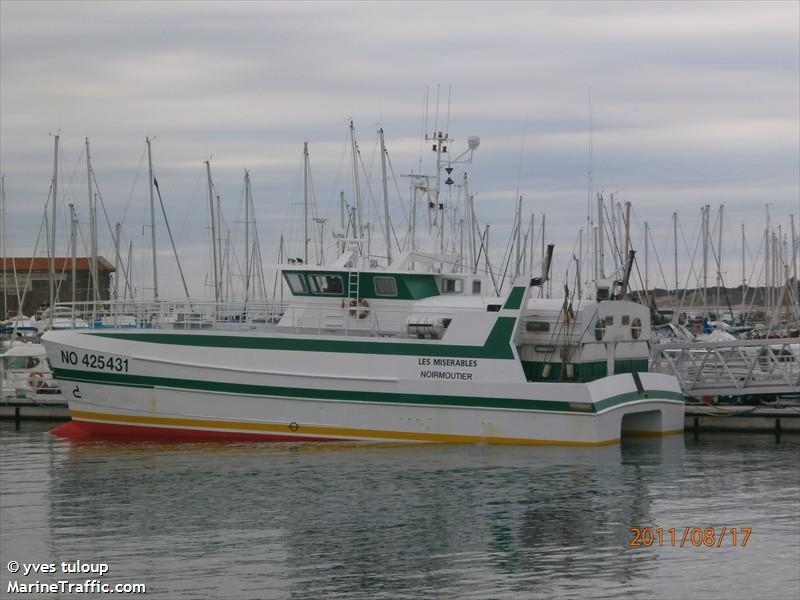fv les miserables (Fishing vessel) - IMO , MMSI 227595000, Call Sign FQSX under the flag of France
