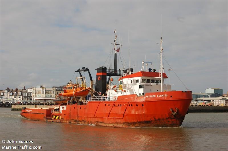 putford achates (Offshore Tug/Supply Ship) - IMO 7501895, MMSI 232003326, Call Sign MLDJ9 under the flag of United Kingdom (UK)
