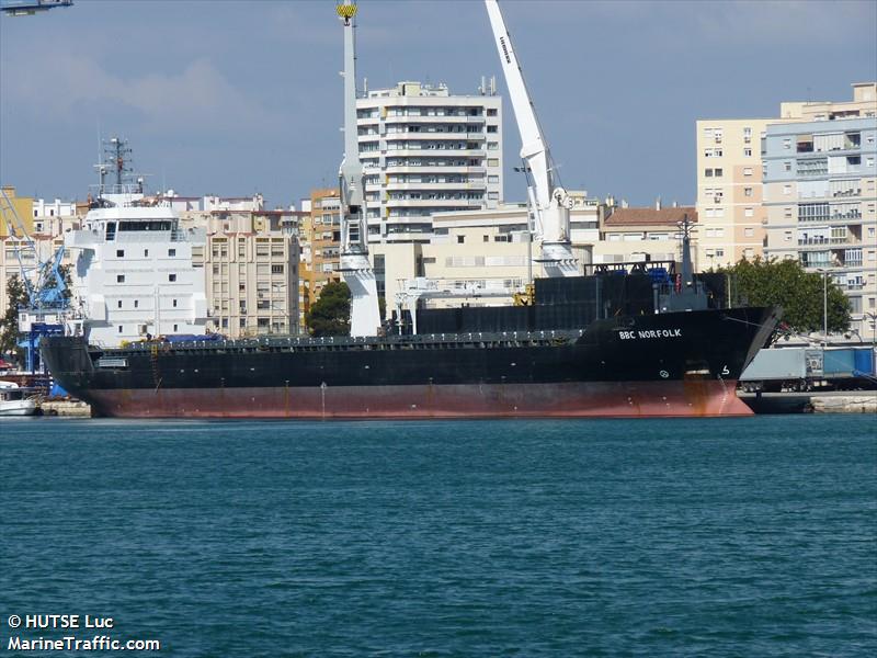 bbc norfolk (General Cargo Ship) - IMO 9559884, MMSI 305822000, Call Sign V2FW3 under the flag of Antigua & Barbuda