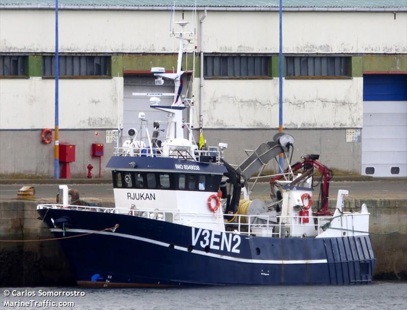 rjukan (Fishing vessel) - IMO 8549038, MMSI 312898000, Call Sign V3EN2 under the flag of Belize