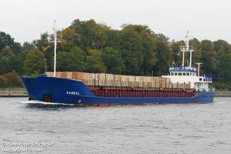 sandal (General Cargo Ship) - IMO 9083201, MMSI 341021000, Call Sign V4XN3 under the flag of St Kitts & Nevis