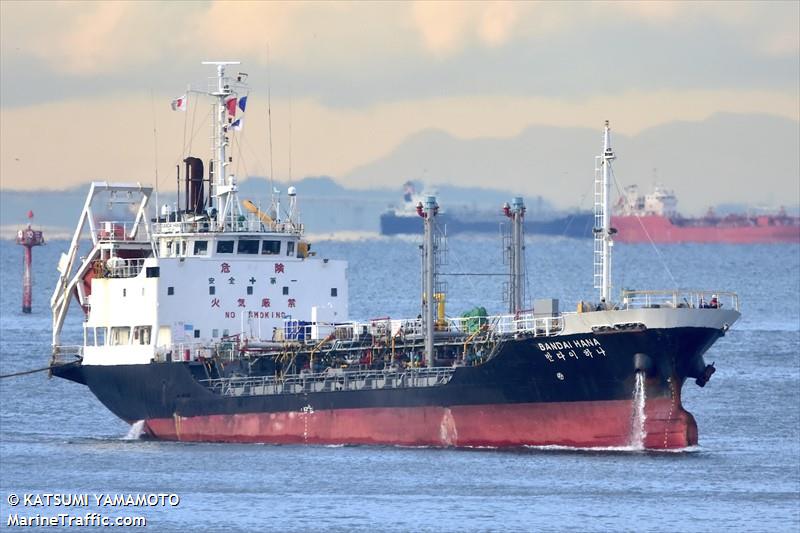 bandai hana (Chemical/Oil Products Tanker) - IMO 9159244, MMSI 441906000, Call Sign DSRL8 under the flag of Korea