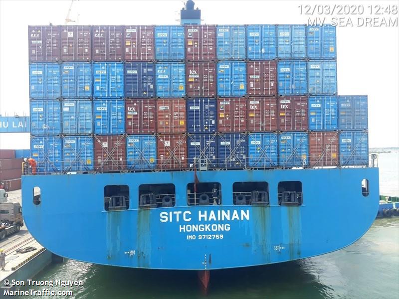 sitc hainan (Container Ship) - IMO 9712759, MMSI 477548900, Call Sign VROF7 under the flag of Hong Kong