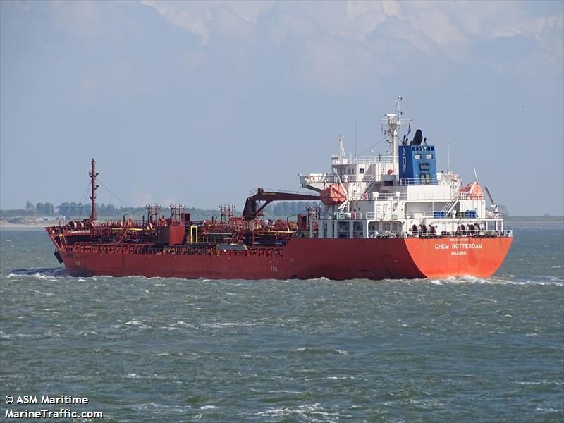 chem rotterdam (Chemical/Oil Products Tanker) - IMO 9640140, MMSI 538005478, Call Sign V7EJ3 under the flag of Marshall Islands