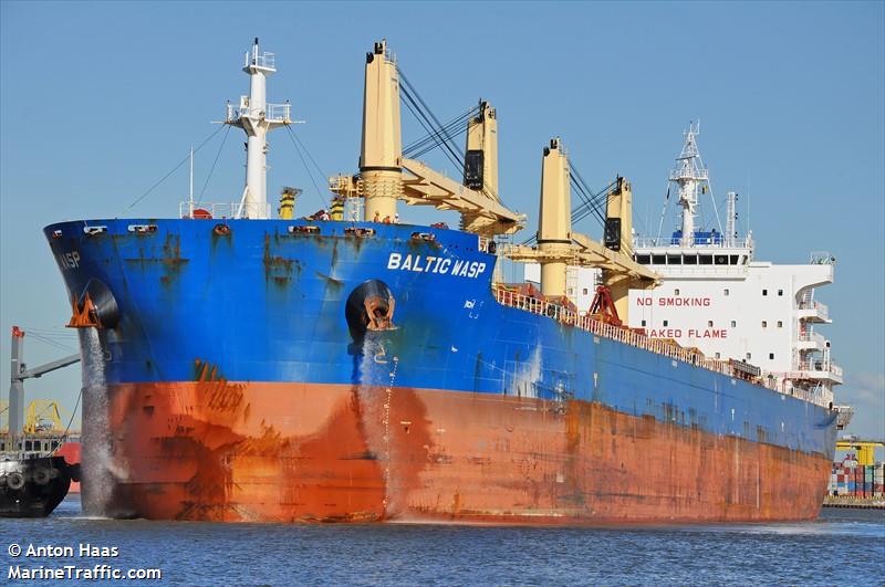 baltic wasp (Bulk Carrier) - IMO 9722015, MMSI 538005900, Call Sign V7HZ4 under the flag of Marshall Islands