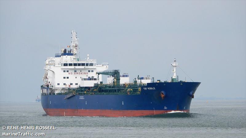 trf mobile (Chemical/Oil Products Tanker) - IMO 9732802, MMSI 538006545, Call Sign V7OF7 under the flag of Marshall Islands