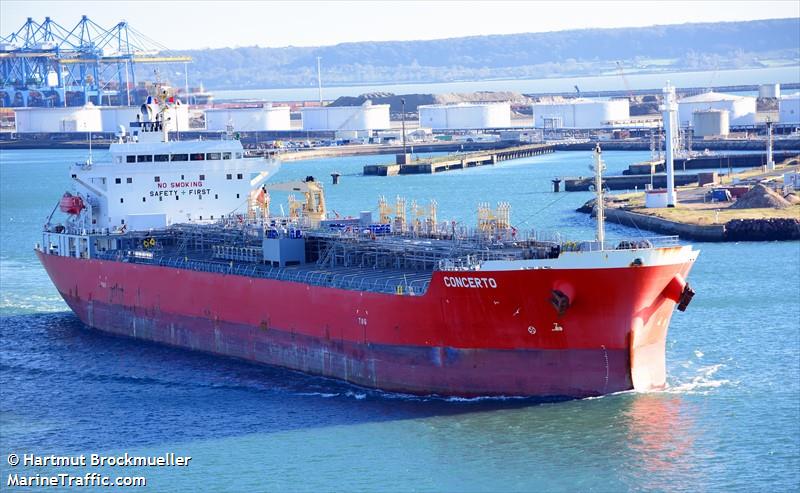 concerto (Chemical/Oil Products Tanker) - IMO 9743837, MMSI 563028800, Call Sign 9V5045 under the flag of Singapore