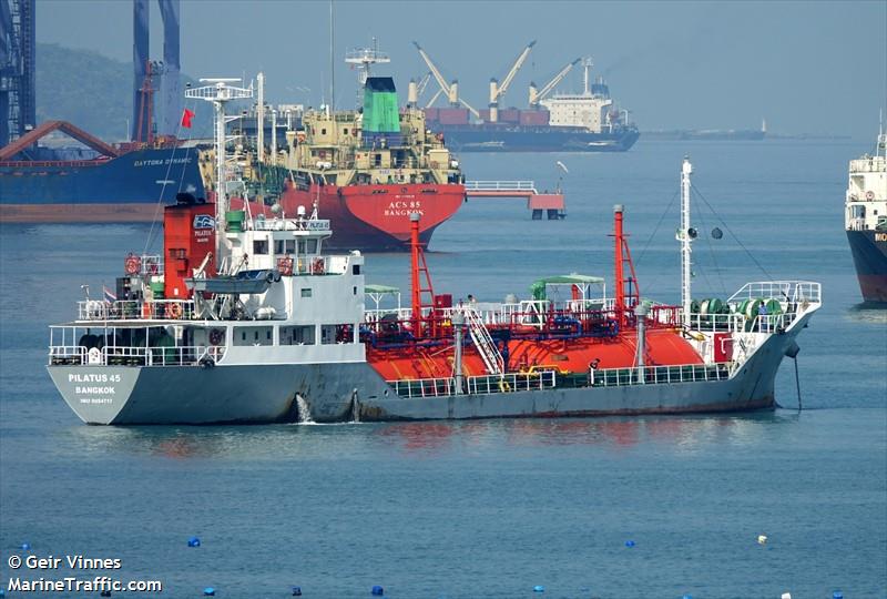 pilatus 45 (LPG Tanker) - IMO 9054717, MMSI 567000522, Call Sign HSB5307 under the flag of Thailand