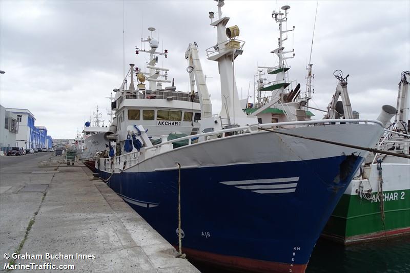 akchar 1 (Fishing Vessel) - IMO 8805937, MMSI 654076690, Call Sign 5TACF under the flag of Mauritania