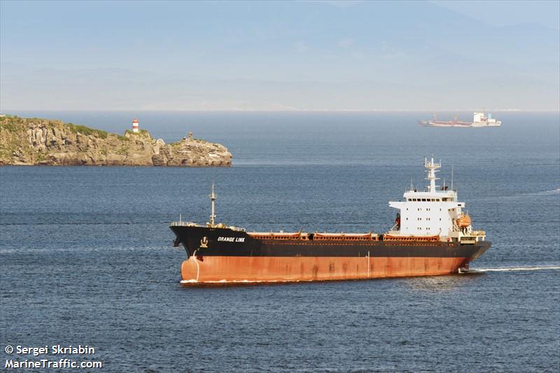 orange link (Bulk Carrier) - IMO 8653073, MMSI 667001401, Call Sign 9LU2204 under the flag of Sierra Leone