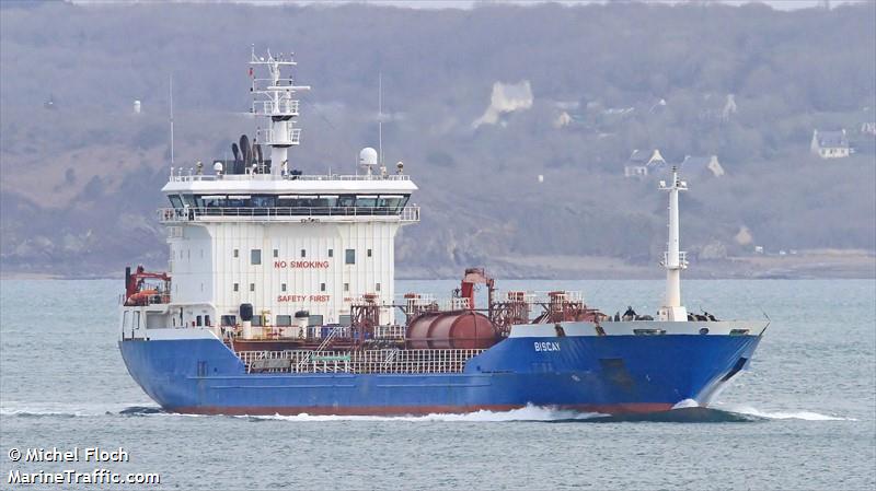 biscay (Chemical/Oil Products Tanker) - IMO 9474450, MMSI 219031111, Call Sign OUJO2 under the flag of Denmark