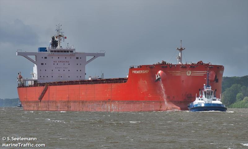 premiership (Bulk Carrier) - IMO 9398747, MMSI 538010249, Call Sign V7A5804 under the flag of Marshall Islands