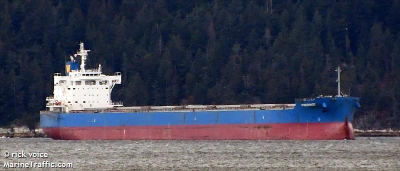 presinge (Bulk Carrier) - IMO 9715452, MMSI 538010297, Call Sign V7A5859 under the flag of Marshall Islands