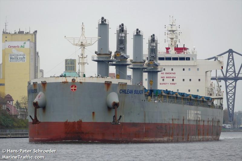 chilean bulker (Bulk Carrier) - IMO 9855434, MMSI 219031231, Call Sign OUMJ2 under the flag of Denmark