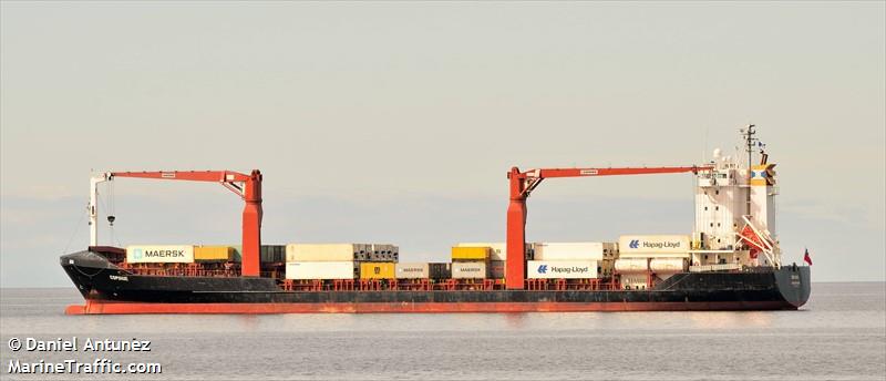 copihue (Container Ship) - IMO 9232981, MMSI 725019910, Call Sign CBPY under the flag of Chile