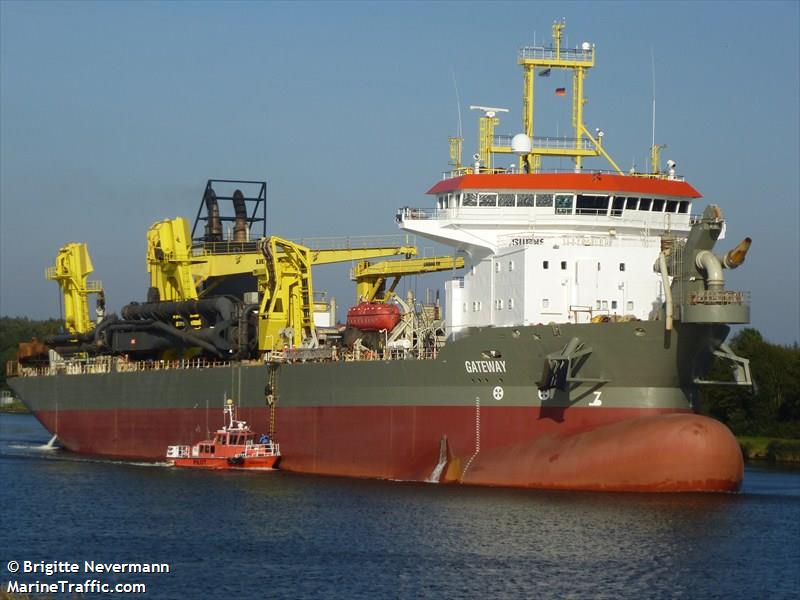 gateway (Hopper Dredger) - IMO 9448994, MMSI 210050000, Call Sign 5BWW2 under the flag of Cyprus