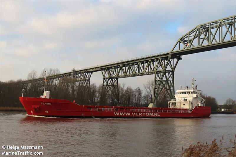 claire (General Cargo Ship) - IMO 9556301, MMSI 244790234, Call Sign PCUG under the flag of Netherlands