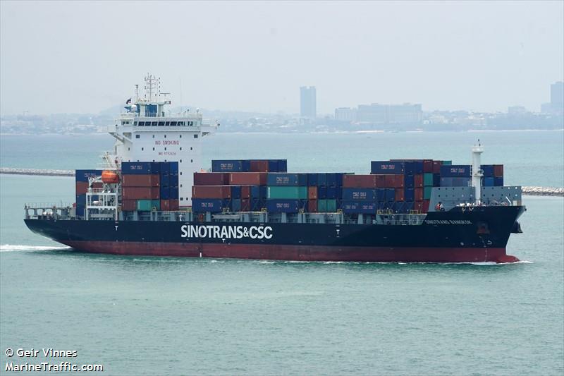sinotrans bangkok (Container Ship) - IMO 9792656, MMSI 477139800, Call Sign VRQA8 under the flag of Hong Kong