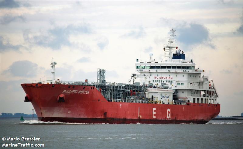 pacific jupiter (LPG Tanker) - IMO 9712565, MMSI 477176900, Call Sign VRRX4 under the flag of Hong Kong
