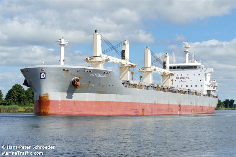 asturcon (Bulk Carrier) - IMO 9646730, MMSI 538005262, Call Sign V7CH7 under the flag of Marshall Islands