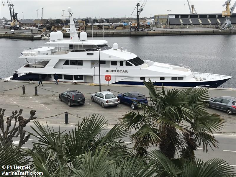 blue star (Pleasure craft) - IMO , MMSI 538071825, Call Sign V7A5704 under the flag of Marshall Islands