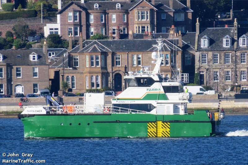 farra emer (Offshore Tug/Supply Ship) - IMO 9971331, MMSI 232046091, Call Sign MNDD6 under the flag of United Kingdom (UK)