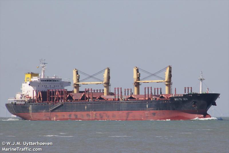 white sea (Bulk Carrier) - IMO 9502831, MMSI 538010043, Call Sign V7A5509 under the flag of Marshall Islands