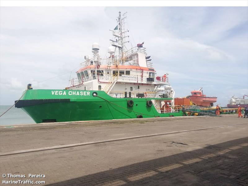 vega chaser (Offshore Tug/Supply Ship) - IMO 9680774, MMSI 710004782, Call Sign PU6230 under the flag of Brazil