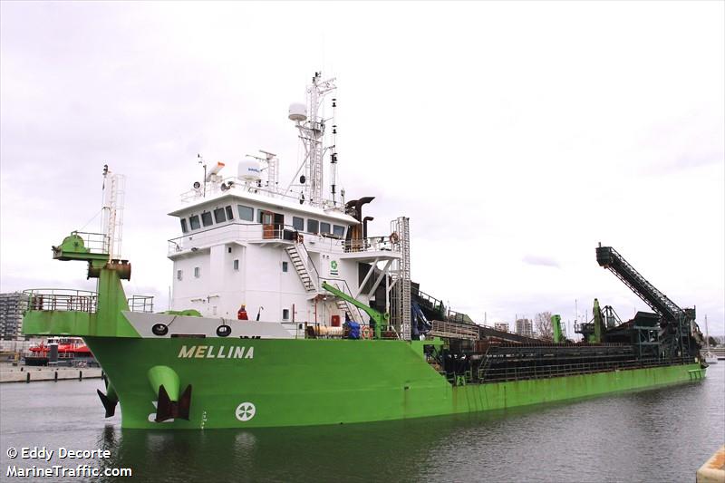 mellina (Hopper Dredger) - IMO 9260689, MMSI 205159000, Call Sign ORTN under the flag of Belgium