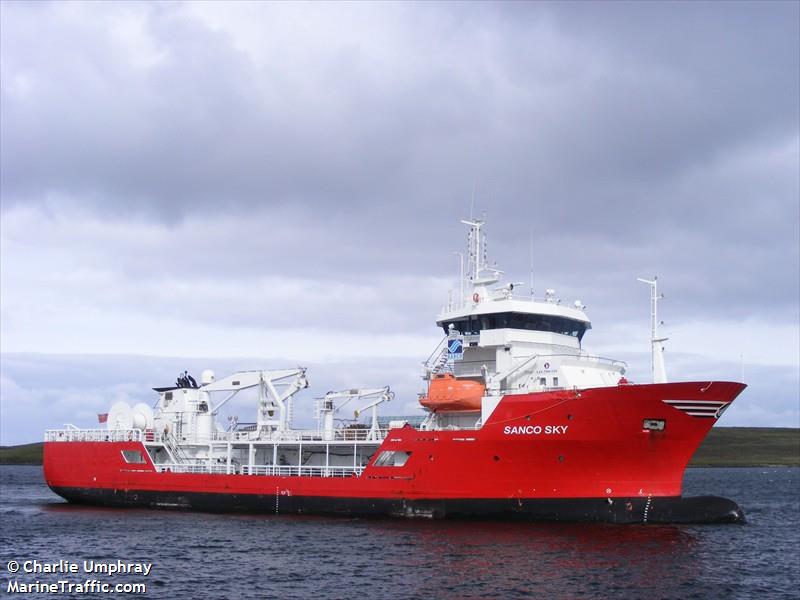 sanco sky (Research Vessel) - IMO 9349033, MMSI 236384000, Call Sign ZDHW8 under the flag of Gibraltar