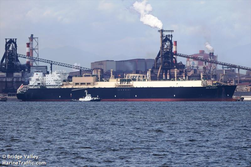 asia integrity (LNG Tanker) - IMO 9680188, MMSI 311000227, Call Sign C6BC8 under the flag of Bahamas