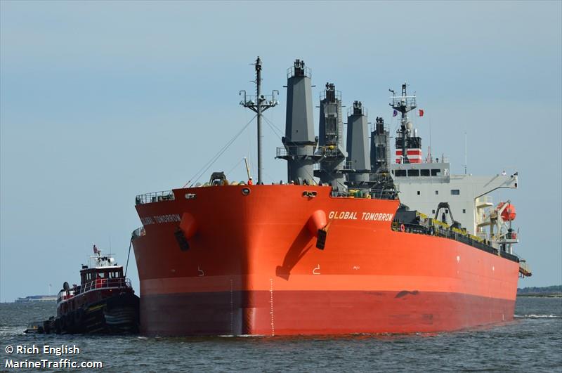 global tomorrow (Bulk Carrier) - IMO 9495947, MMSI 371093000, Call Sign 3FSV5 under the flag of Panama