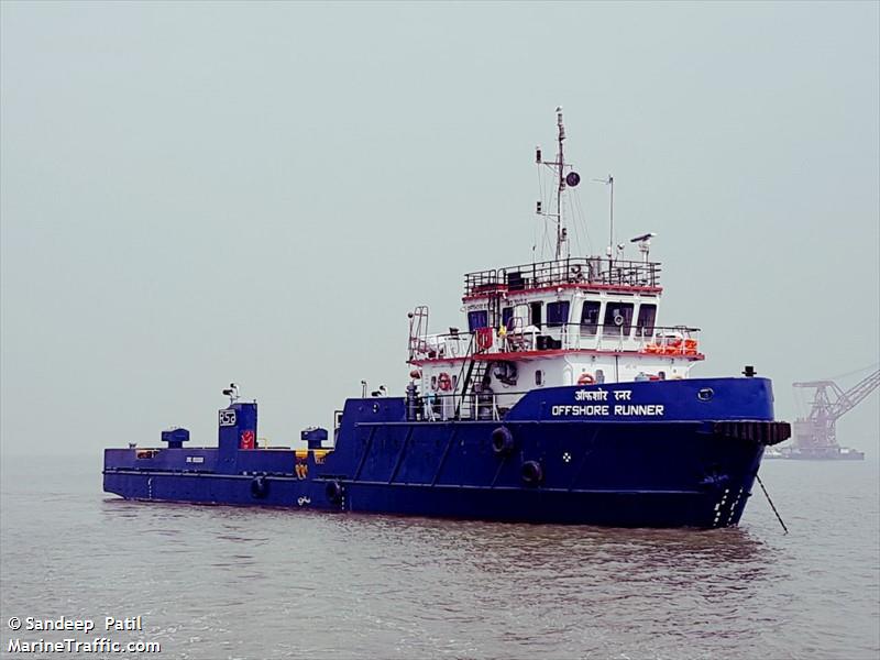 offshore runner (Utility Vessel) - IMO 9510163, MMSI 419076800, Call Sign AURQ under the flag of India