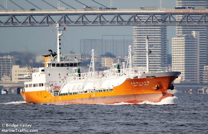 izumi maru no.7 (LPG Tanker) - IMO 9469998, MMSI 431000299, Call Sign JD2452 under the flag of Japan