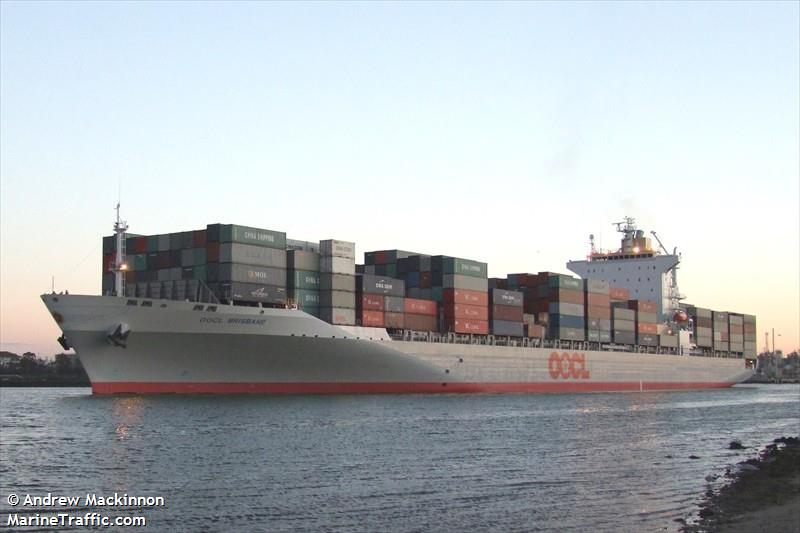 oocl brisbane (Container Ship) - IMO 9445502, MMSI 477541100, Call Sign VRFJ6 under the flag of Hong Kong