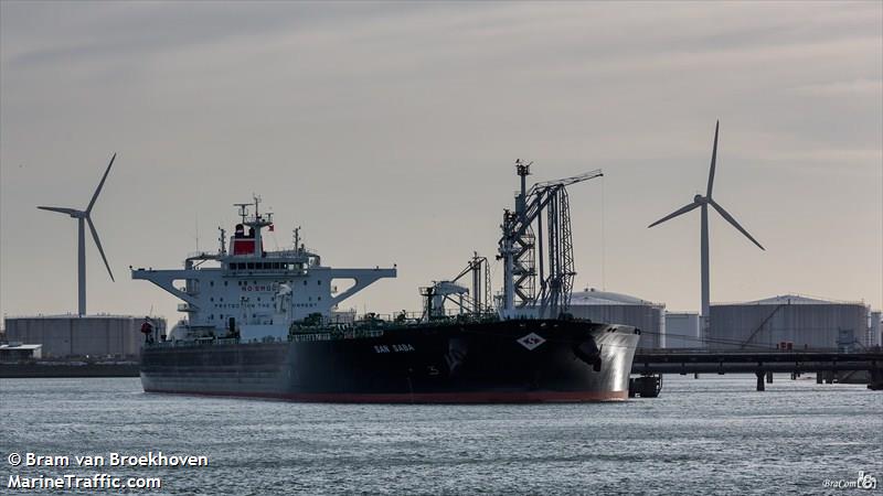 san saba (Crude Oil Tanker) - IMO 9593426, MMSI 538004027, Call Sign V7UT8 under the flag of Marshall Islands