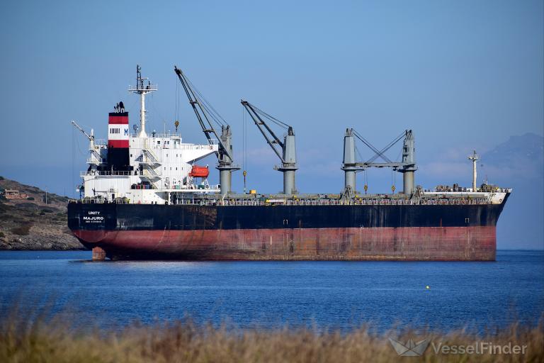 unity (Bulk Carrier) - IMO 9370044, MMSI 538006296, Call Sign V7LL8 under the flag of Marshall Islands