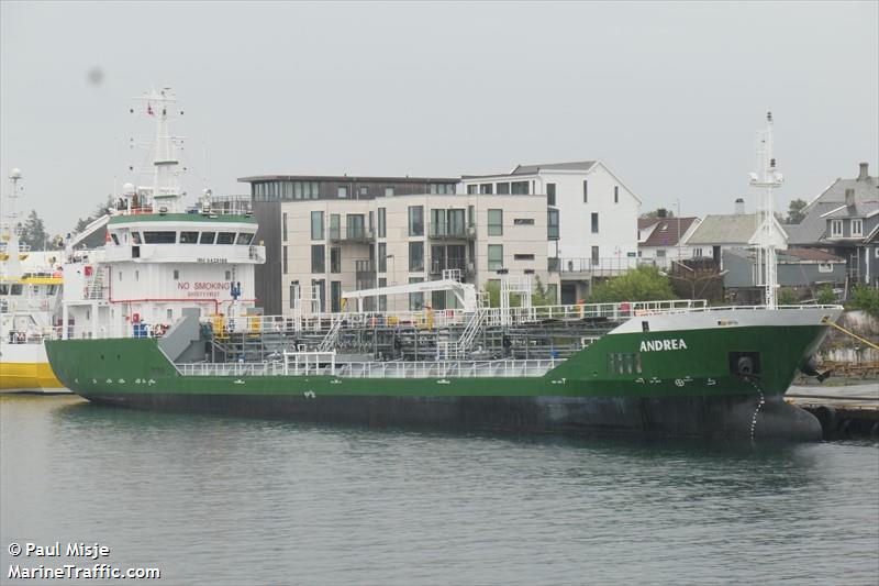 andrea (Oil Products Tanker) - IMO 9428188, MMSI 219031446, Call Sign OUZQ2 under the flag of Denmark