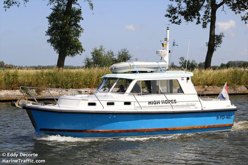 high hopes (Pleasure craft) - IMO , MMSI 244725008, Call Sign PB7633 under the flag of Netherlands