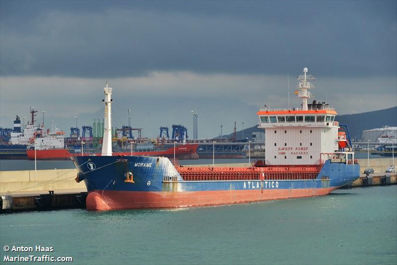 moraime (General Cargo Ship) - IMO 9423853, MMSI 255804480, Call Sign CQSB under the flag of Madeira