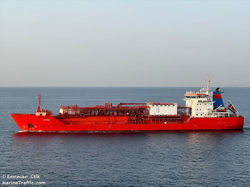 orinda (LPG Tanker) - IMO 9240122, MMSI 271051161, Call Sign TCA7413 under the flag of Turkey