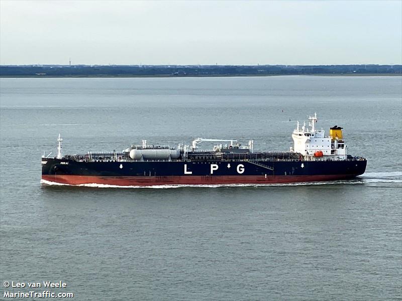 mirai (LPG Tanker) - IMO 9929871, MMSI 538010289, Call Sign V7A5850 under the flag of Marshall Islands