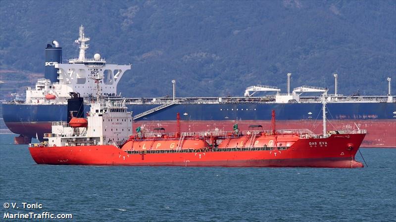 gas eva (LPG Tanker) - IMO 9189976, MMSI 525121033, Call Sign YDUY2 under the flag of Indonesia