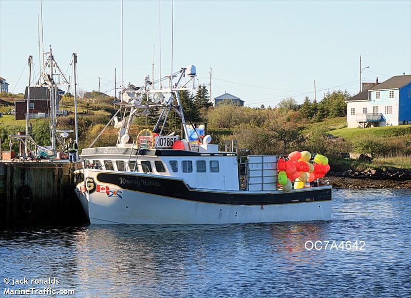 knotty habits (Fishing vessel) - IMO , MMSI 316023987, Call Sign CH. 16 under the flag of Canada